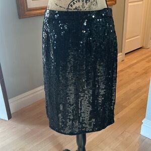 Scarlet Rage 100%/100 Rayon Lining Black Sequins Skirt, Large